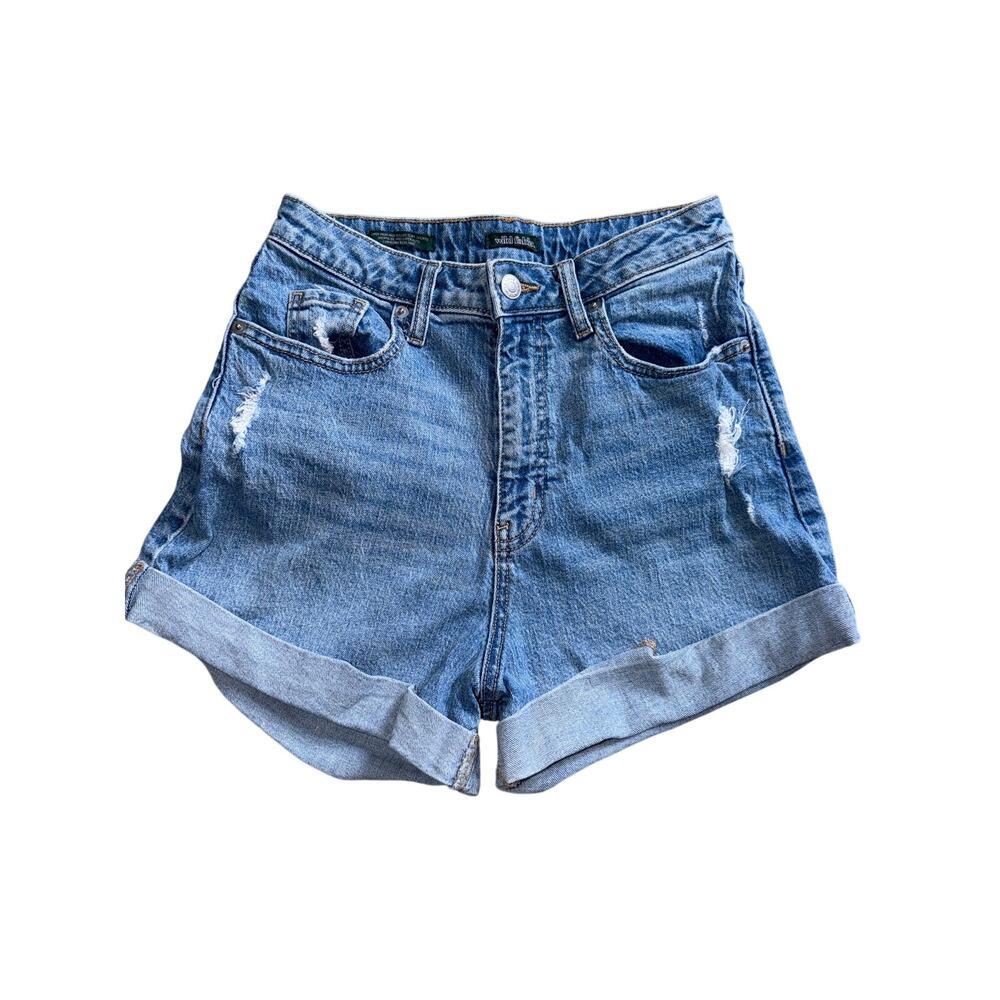 Vintage Inspired High Rise Cuffed Blue Jean Shorts Wild Fable Size 2 Regular